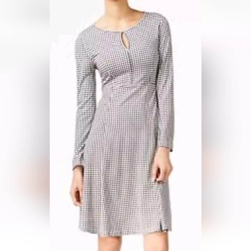 Max Mara Weekend Dress Blue Urbana Print A-line Stretch Knit Womens Large NWT